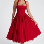 Venice - Vestito midi con corsetto allacciato
