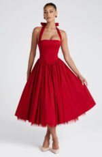 Venice - Vestito midi con corsetto allacciato